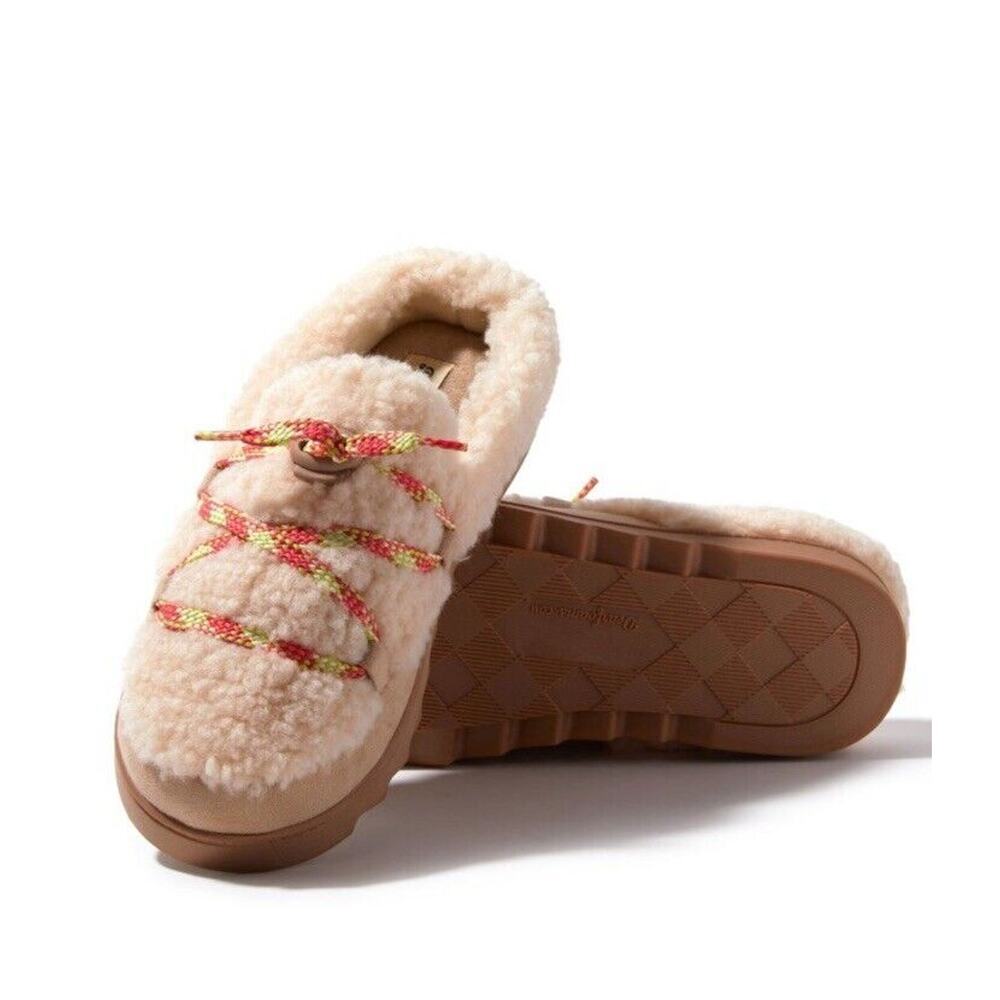 Women's Giselle Lace Up Teddy Clog Size Small 5/6 US Color: Crème Brûlée